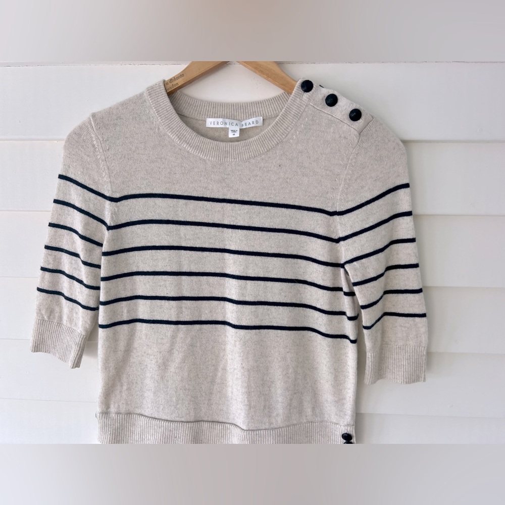Veronica Beard Cashmere Pullover Button Accent Nw… - image 4